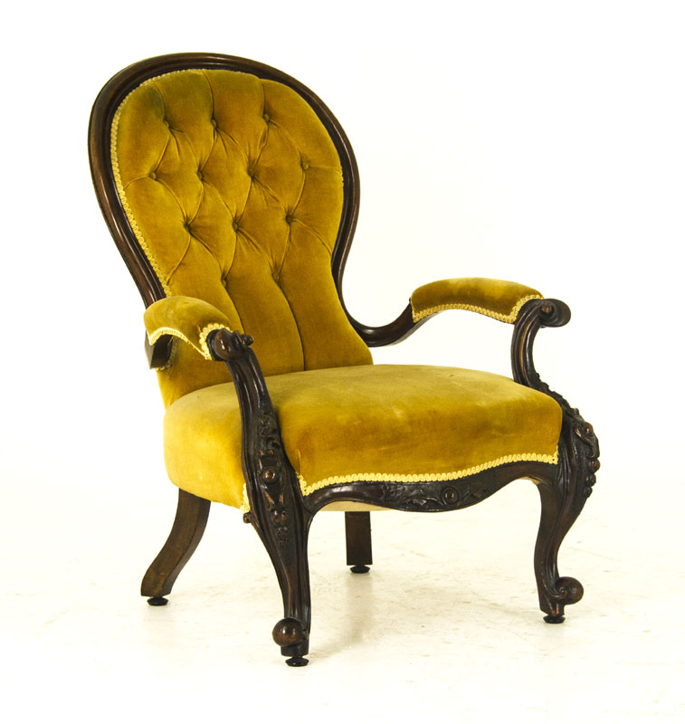 Antique Gentlemans Chair Victorian Walnut Chair Scotland 1870 B841